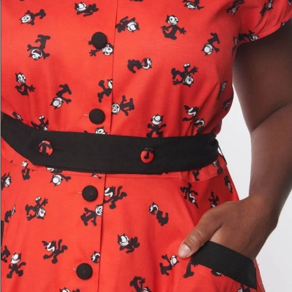 Unique Vintage Felix the Cat midi swing dress Retro, Brand New with Tags #0150 - Picture 2 of 10